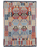 Maimana-Kilim 4'1'' X 5'11'' Hand-Knotted Wool Kilim 4'1'' x 5'11'' (123 X 178) / Multi / Multi