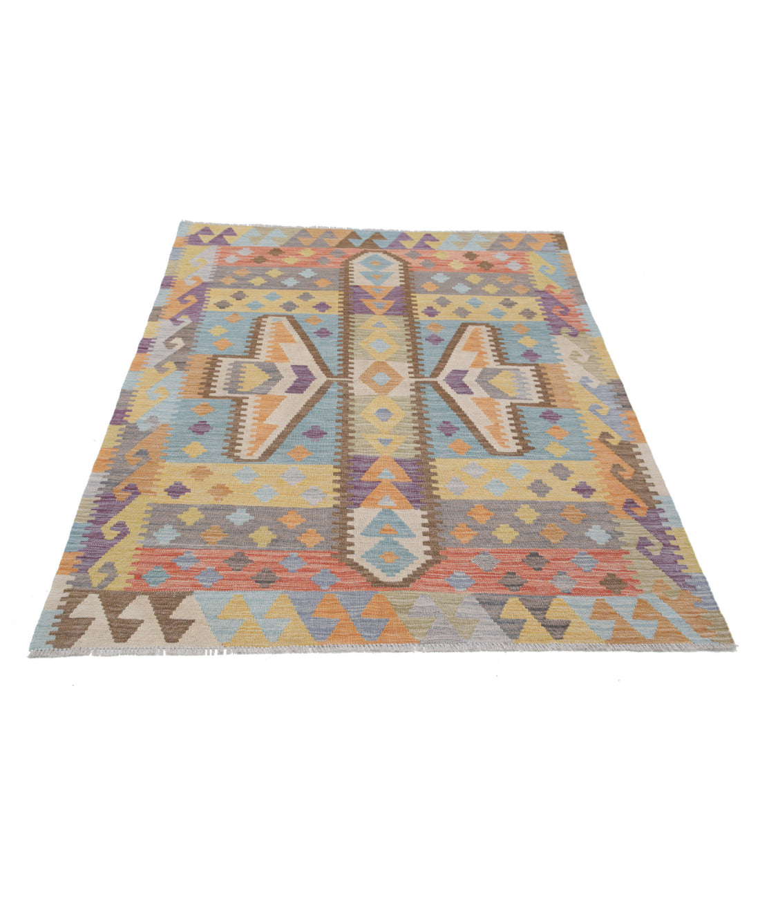 Maimana-Kilim 4'3'' X 5'10'' Hand-Knotted Wool Kilim 4'3'' x 5'10'' (128 X 175) / Multi / Multi