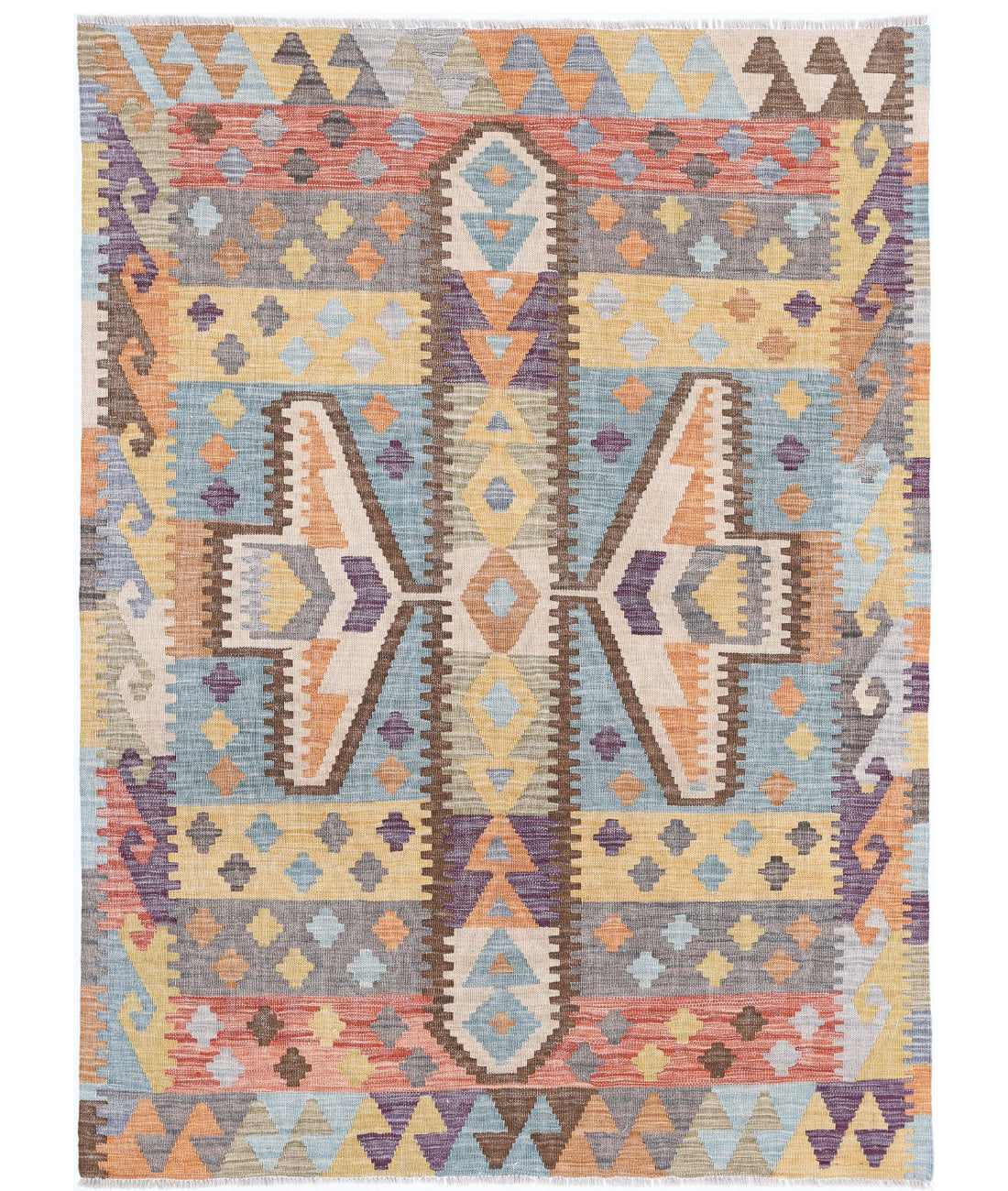 Maimana-Kilim 4'3'' X 5'10'' Hand-Knotted Wool Kilim 4'3'' x 5'10'' (128 X 175) / Multi / Multi