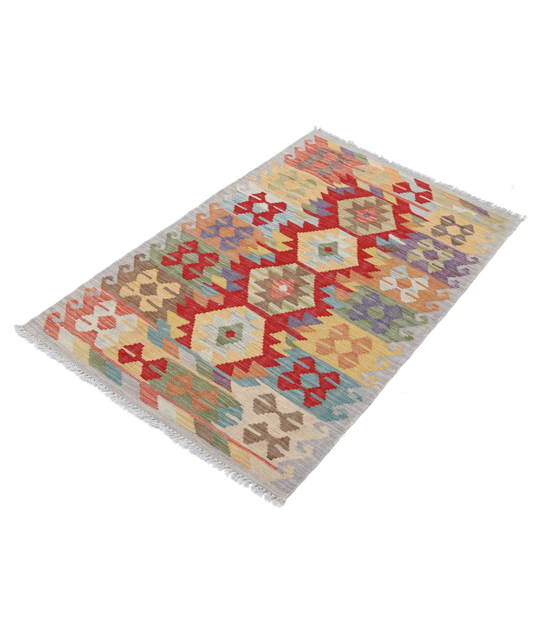 Maimana-Kilim 2'8'' X 4'1'' Hand-Knotted Wool Kilim 2'8'' x 4'1'' (80 X 123) / Multi / Multi