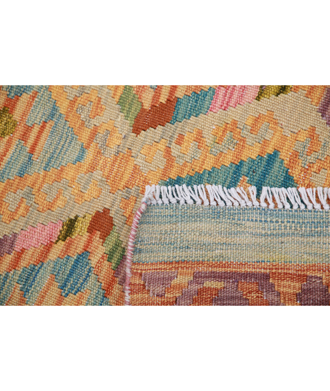 Maimana-Kilim 3'3'' X 4'11'' Hand-Knotted Wool Kilim 3'3'' x 4'11'' (98 X 148) / Blue / Blue