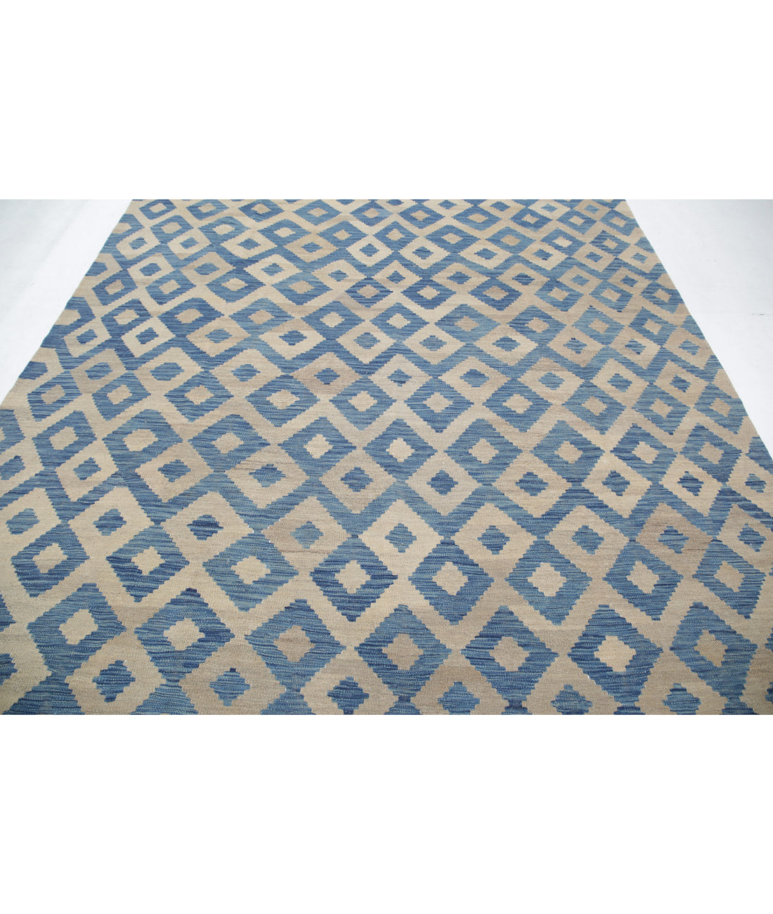 Modern-Kilim 7'11'' X 10'9'' Hand-Knotted Wool Kilim 7'11'' x 10'9'' (238 X 323) / Blue / Blue