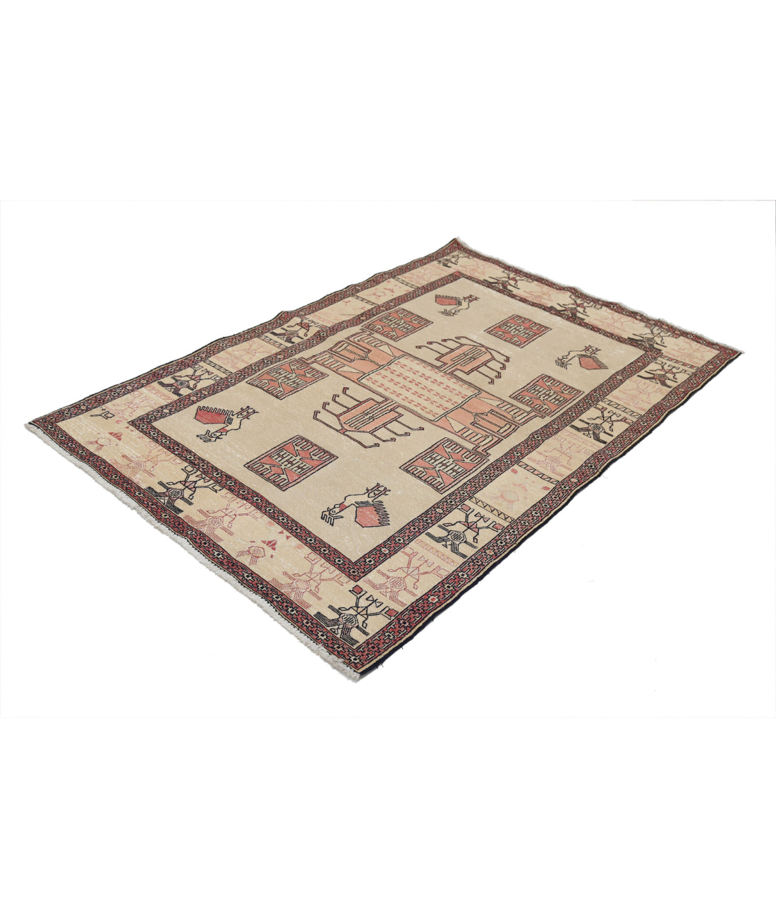 Silk-Kilim 4'0'' X 6'2'' Hand-Woven Silk Kilim 4'0'' x 6'2'' (120 X 185) / Multi / Multi