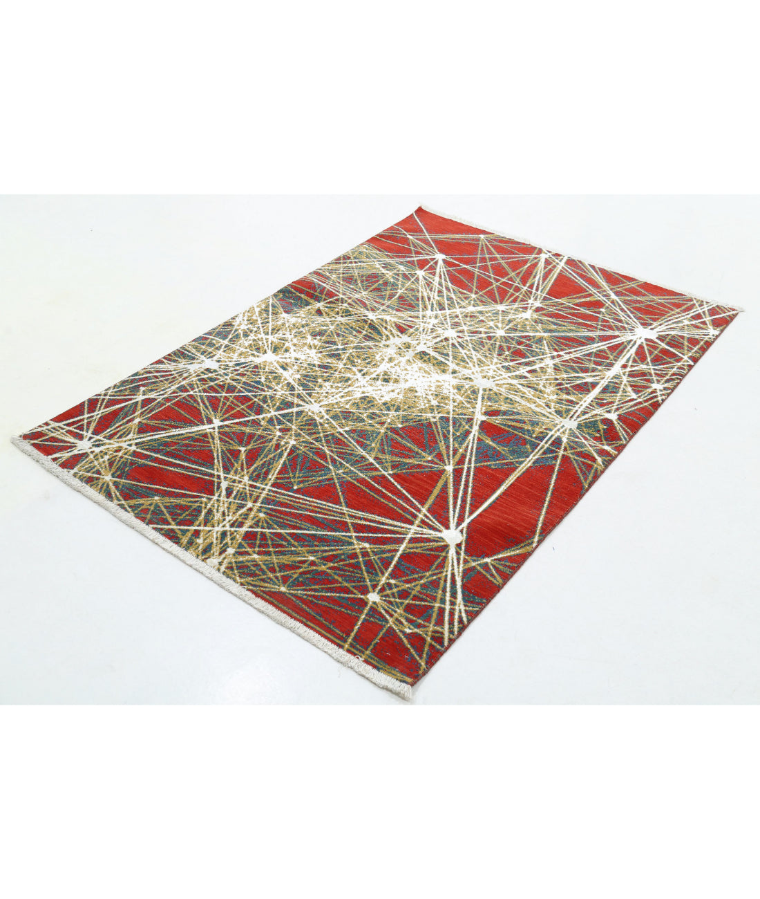 Dhanak 4'0'' X 5'9'' Power-Loomed Wool Rug 4'0'' x 5'9'' (120 X 173) / Red / Gold