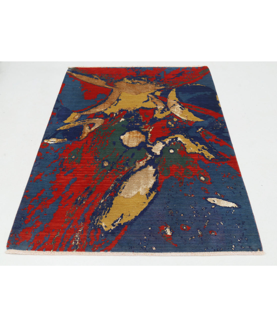 Dhanak 4'0'' X 5'10'' Power-Loomed Wool Rug 4'0'' x 5'10'' (120 X 175) / Blue / Red
