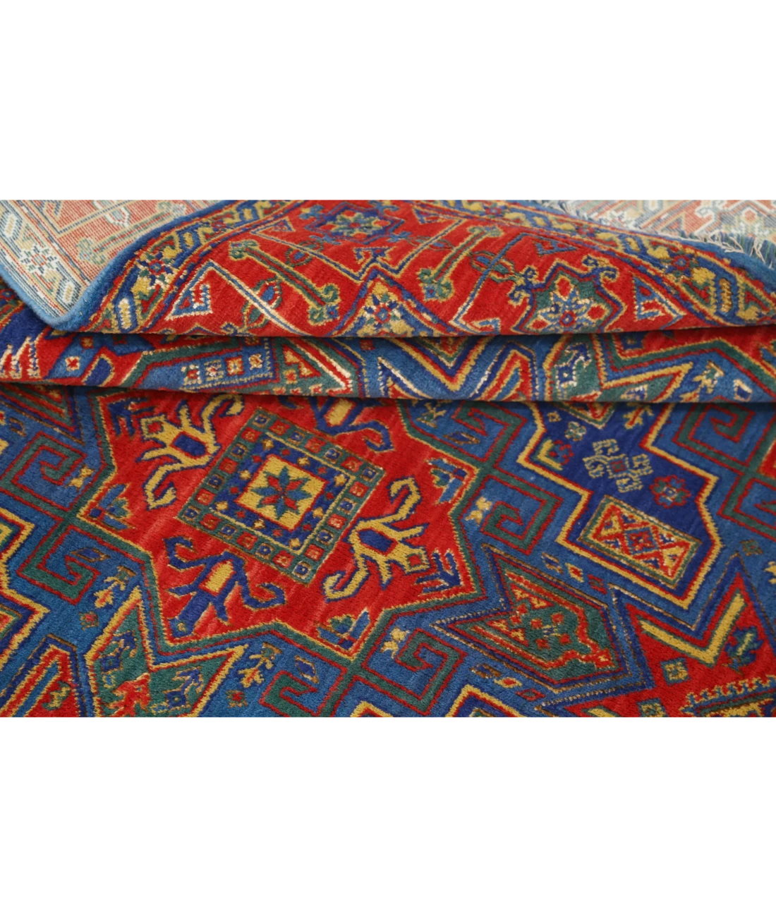 Gulshan 3'10'' X 6'0'' Power-Loomed Wool-Bamboo Silk Rug 3'10'' x 6'0'' (115 X 180) / Blue / Red