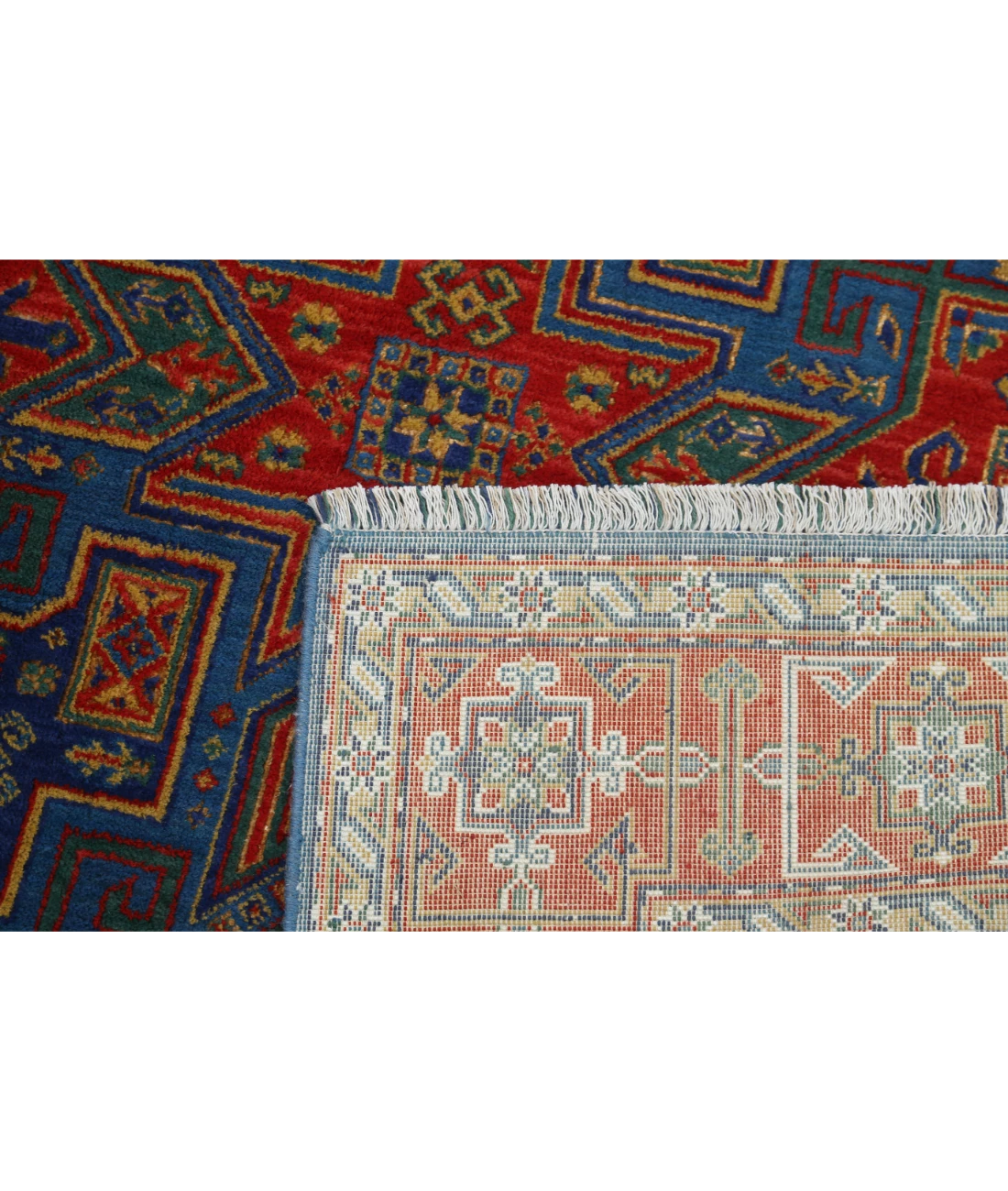 Gulshan 3'10'' X 6'0'' Power-Loomed Wool-Bamboo Silk Rug 3'10'' x 6'0'' (115 X 180) / Blue / Red