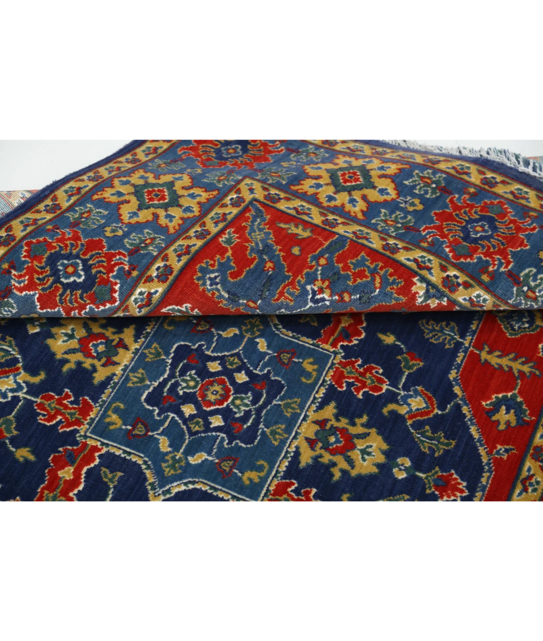 Gulshan 3'10'' X 6'1'' Power-Loomed Wool-Bamboo Silk Rug 3'10'' x 6'1'' (115 X 183) / Red / Blue