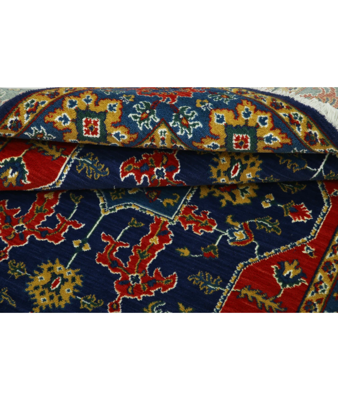 Gulshan 4'0'' X 5'10'' Power-Loomed Wool-Bamboo Silk Rug 4'0'' x 5'10'' (120 X 175) / Blue / Red