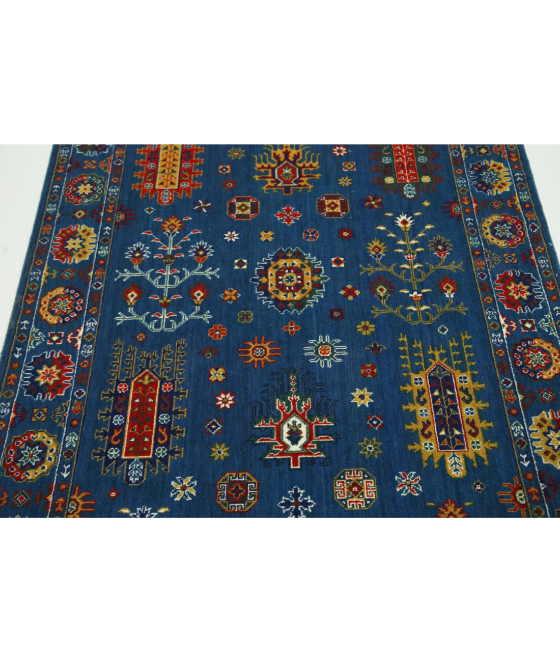 Gulshan 3'10'' X 6'0'' Power-Loomed Wool-Bamboo Silk Rug 3'10'' x 6'0'' (115 X 180) / Blue / Red