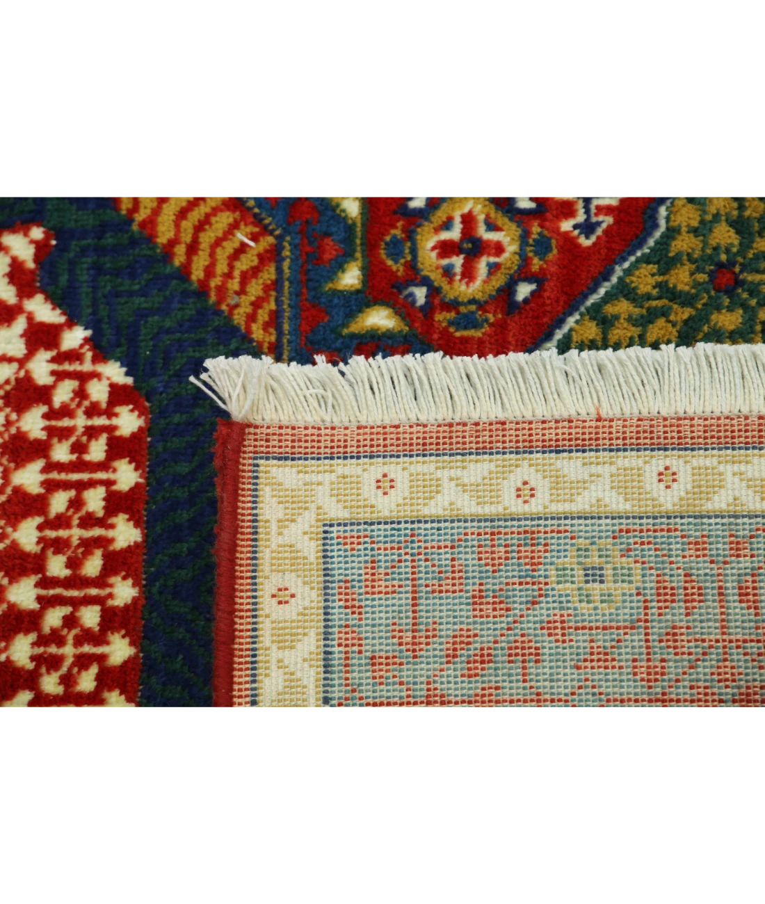 Gulshan 4'0'' X 5'10'' Power-Loomed Wool-Bamboo Silk Rug 4'0'' x 5'10'' (120 X 175) / Red / Blue