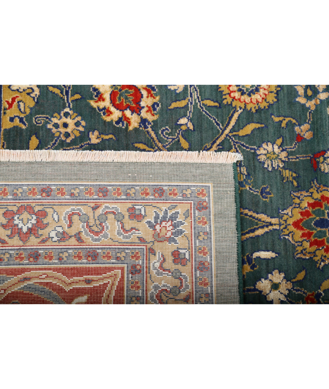 Gulshan 8'10'' X 12'1'' Power-Loomed Wool-Bamboo Silk Rug 8'10'' x 12'1'' (265 X 363) / Green / Red