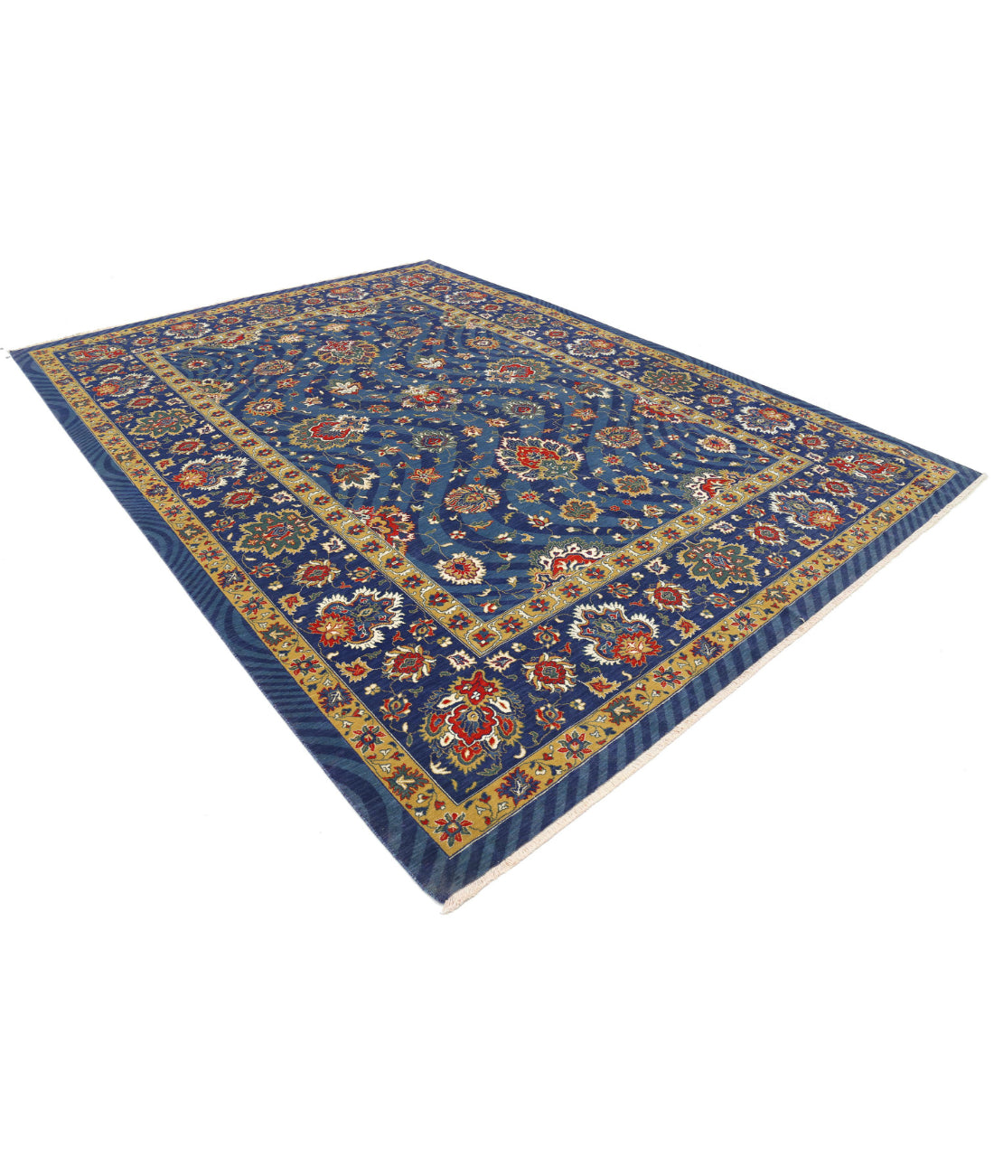 Gulshan 8'10'' X 12'4'' Power-Loomed Wool-Bamboo Silk Rug 8'10'' x 12'4'' (265 X 370) / Blue / Red