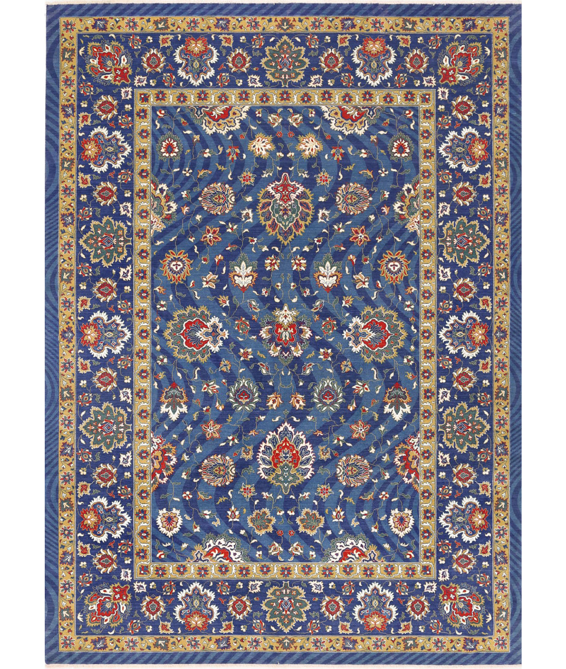Gulshan 8'10'' X 12'4'' Power-Loomed Wool-Bamboo Silk Rug 8'10'' x 12'4'' (265 X 370) / Blue / Red