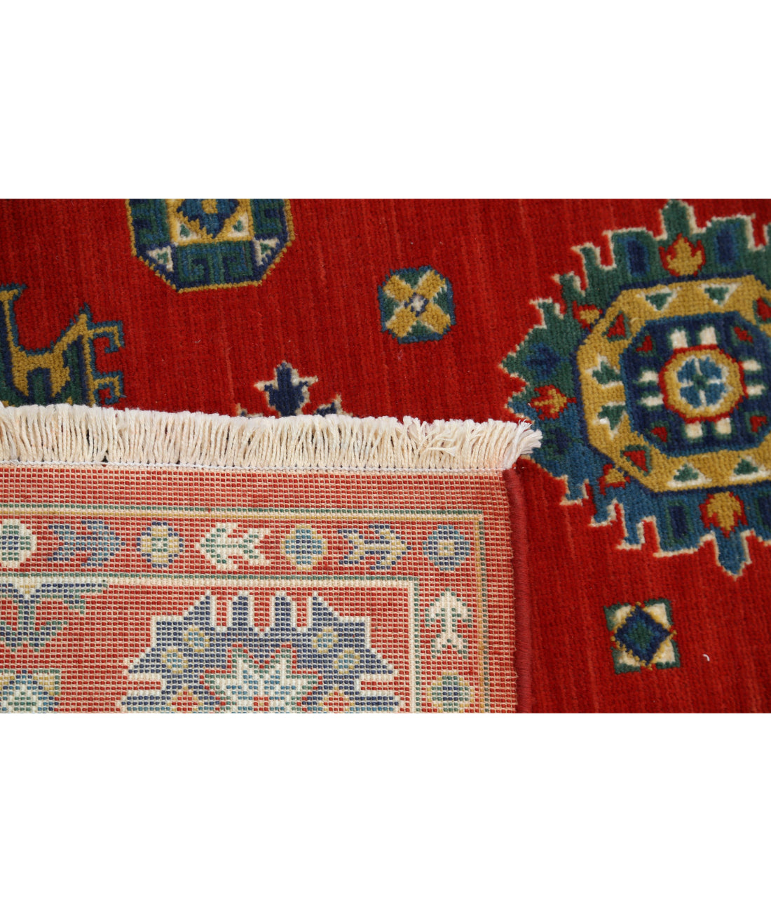 Gulshan 4'0'' X 5'9'' Power-Loomed Wool-Bamboo Silk Rug 4'0'' x 5'9'' (120 X 173) / Red / Blue