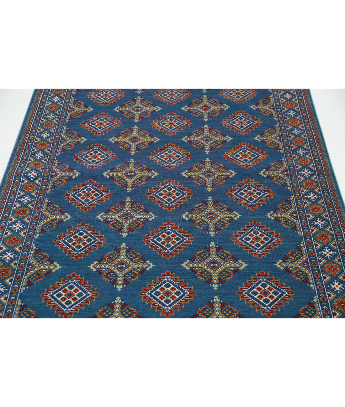 Gulshan 3'11'' X 6'0'' Power-Loomed Wool-Bamboo Silk Rug 3'11'' x 6'0'' (118 X 180) / Blue / Red