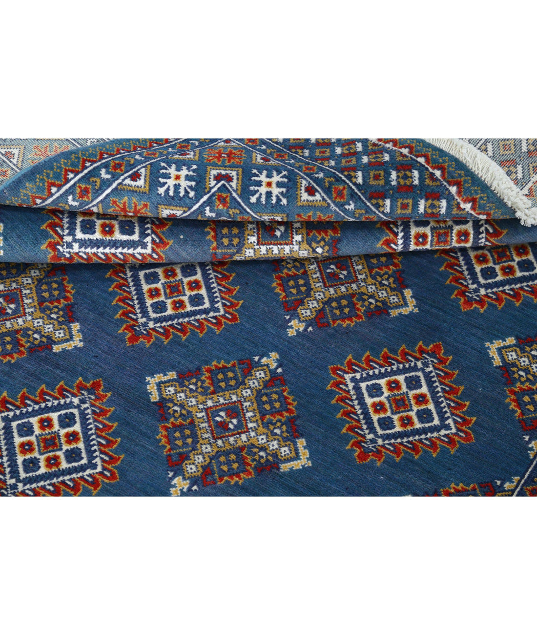 Gulshan 3'11'' X 6'0'' Power-Loomed Wool-Bamboo Silk Rug 3'11'' x 6'0'' (118 X 180) / Blue / Red