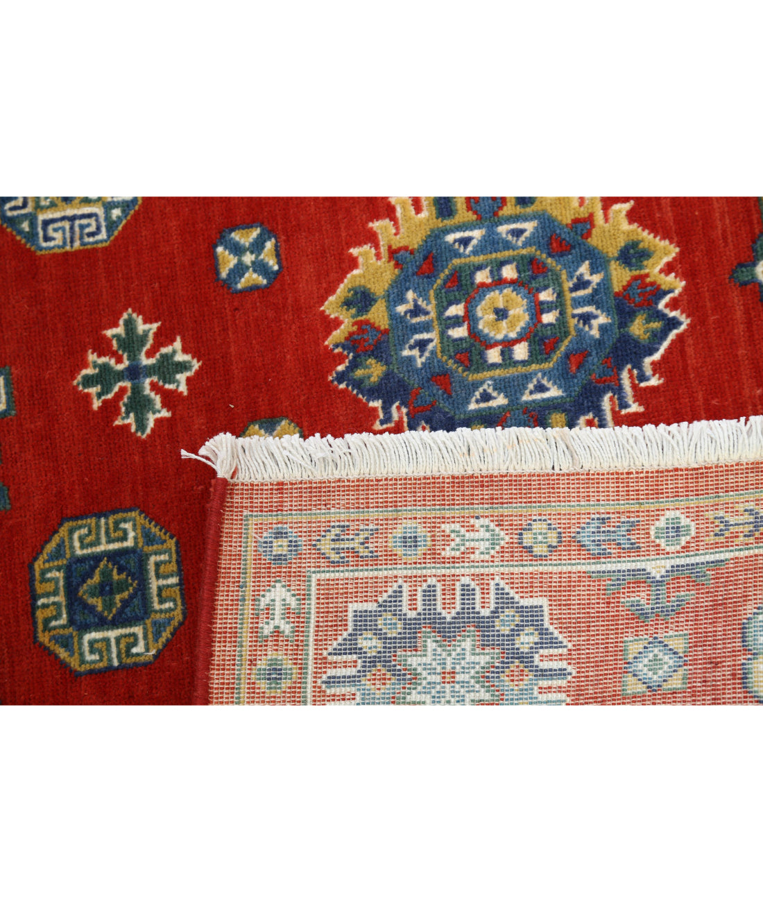 Gulshan 4'0'' X 5'9'' Power-Loomed Wool-Bamboo Silk Rug 4'0'' x 5'9'' (120 X 173) / Red / Blue