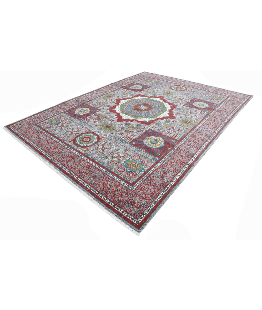 Gulshan 8'10'' X 11'11'' Power-Loomed Wool-Bamboo Silk Rug 8'10'' x 11'11'' (265 X 358) / Red / Red