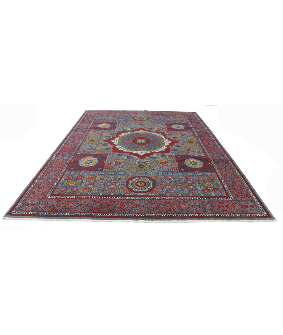 Gulshan 8'10'' X 11'11'' Power-Loomed Wool-Bamboo Silk Rug 8'10'' x 11'11'' (265 X 358) / Red / Red