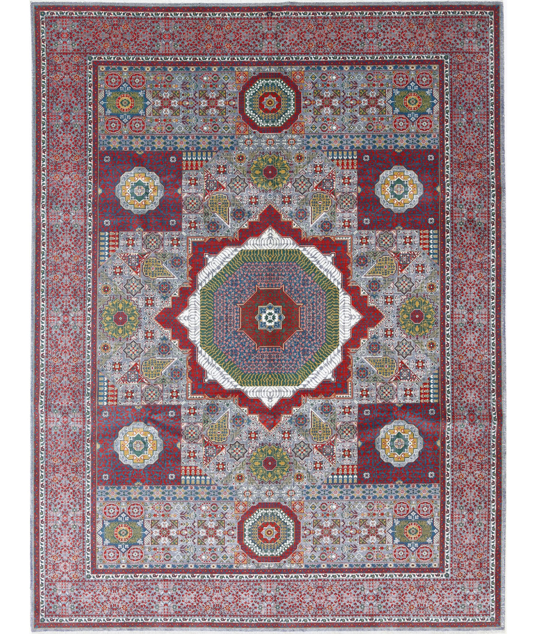 Gulshan 8'10'' X 11'11'' Power-Loomed Wool-Bamboo Silk Rug 8'10'' x 11'11'' (265 X 358) / Red / Red