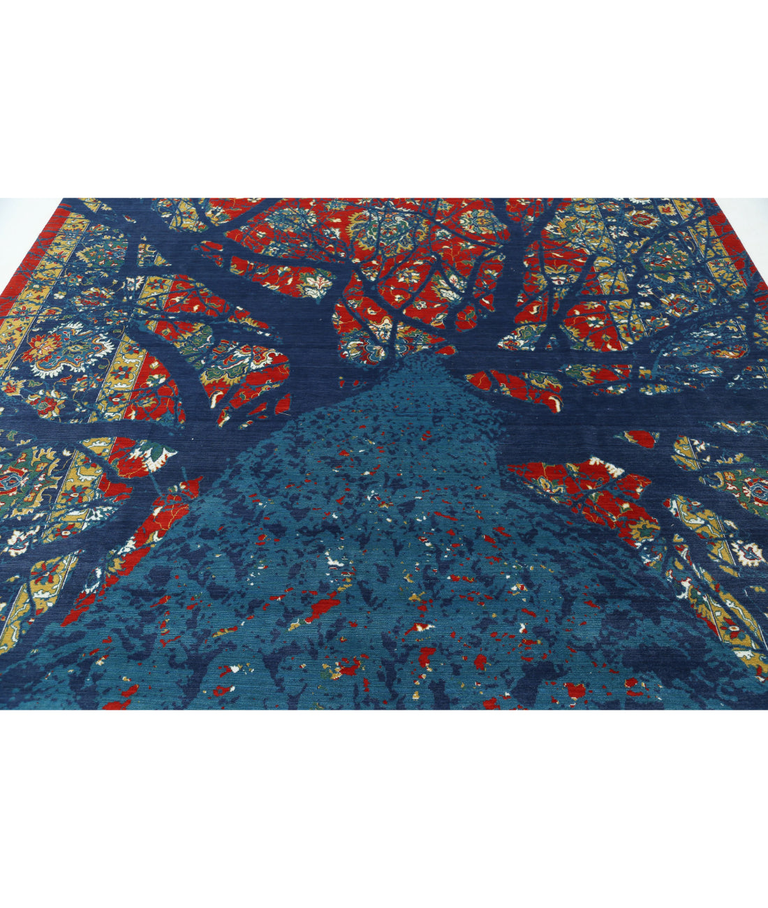 Gulshan 8'10'' X 12'3'' Power-Loomed Wool-Bamboo Silk Rug 8'10'' x 12'3'' (265 X 368) / Blue / Red