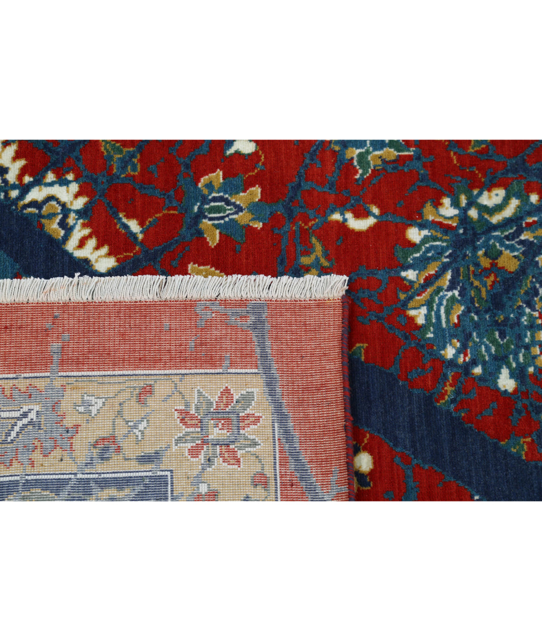 Gulshan 8'10'' X 12'3'' Power-Loomed Wool-Bamboo Silk Rug 8'10'' x 12'3'' (265 X 368) / Blue / Red