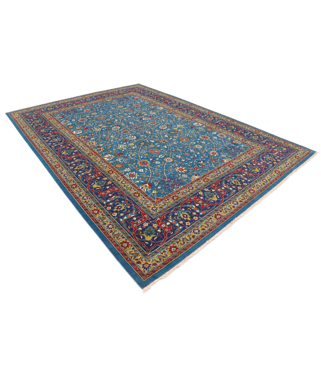 Gulshan 8'10'' X 12'1'' Power-Loomed Wool-Bamboo Silk Rug 8'10'' x 12'1'' (265 X 363) / Teal / Blue
