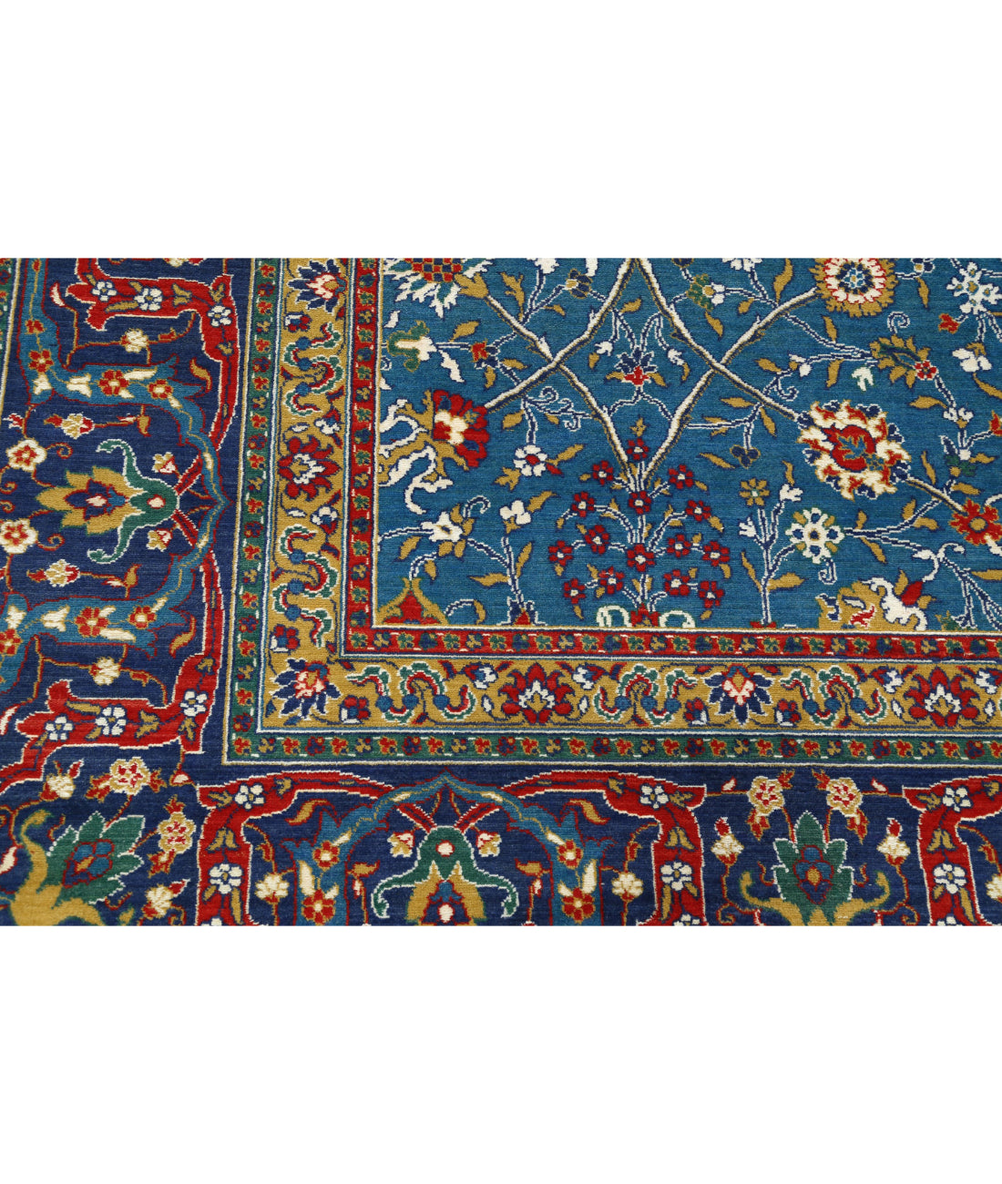 Gulshan 8'10'' X 12'1'' Power-Loomed Wool-Bamboo Silk Rug 8'10'' x 12'1'' (265 X 363) / Teal / Blue
