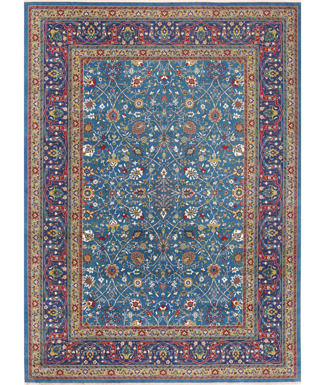 Gulshan 8'10'' X 12'1'' Power-Loomed Wool-Bamboo Silk Rug 8'10'' x 12'1'' (265 X 363) / Teal / Blue