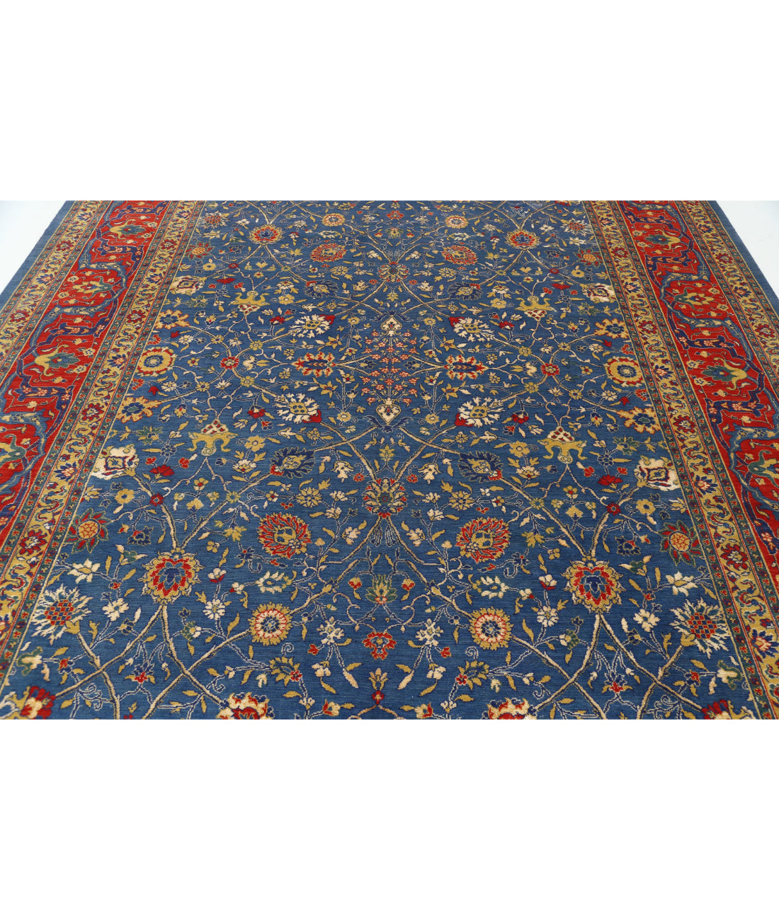 Gulshan 8'10'' X 12'2'' Power-Loomed Wool-Bamboo Silk Rug 8'10'' x 12'2'' (265 X 365) / Blue / Red
