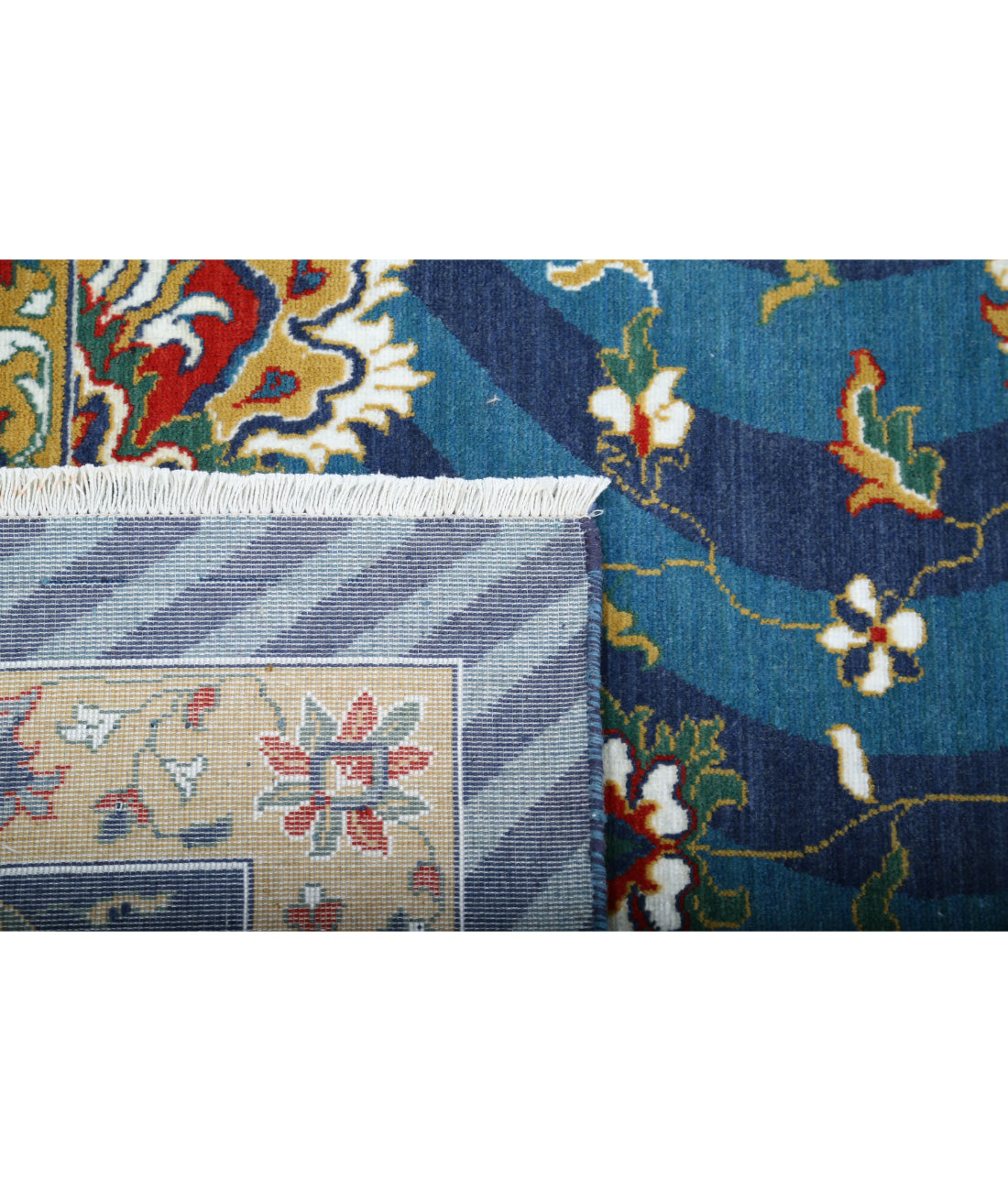 Gulshan 8'10'' X 12'3'' Power-Loomed Wool-Bamboo Silk Rug 8'10'' x 12'3'' (265 X 368) / Teal / Blue