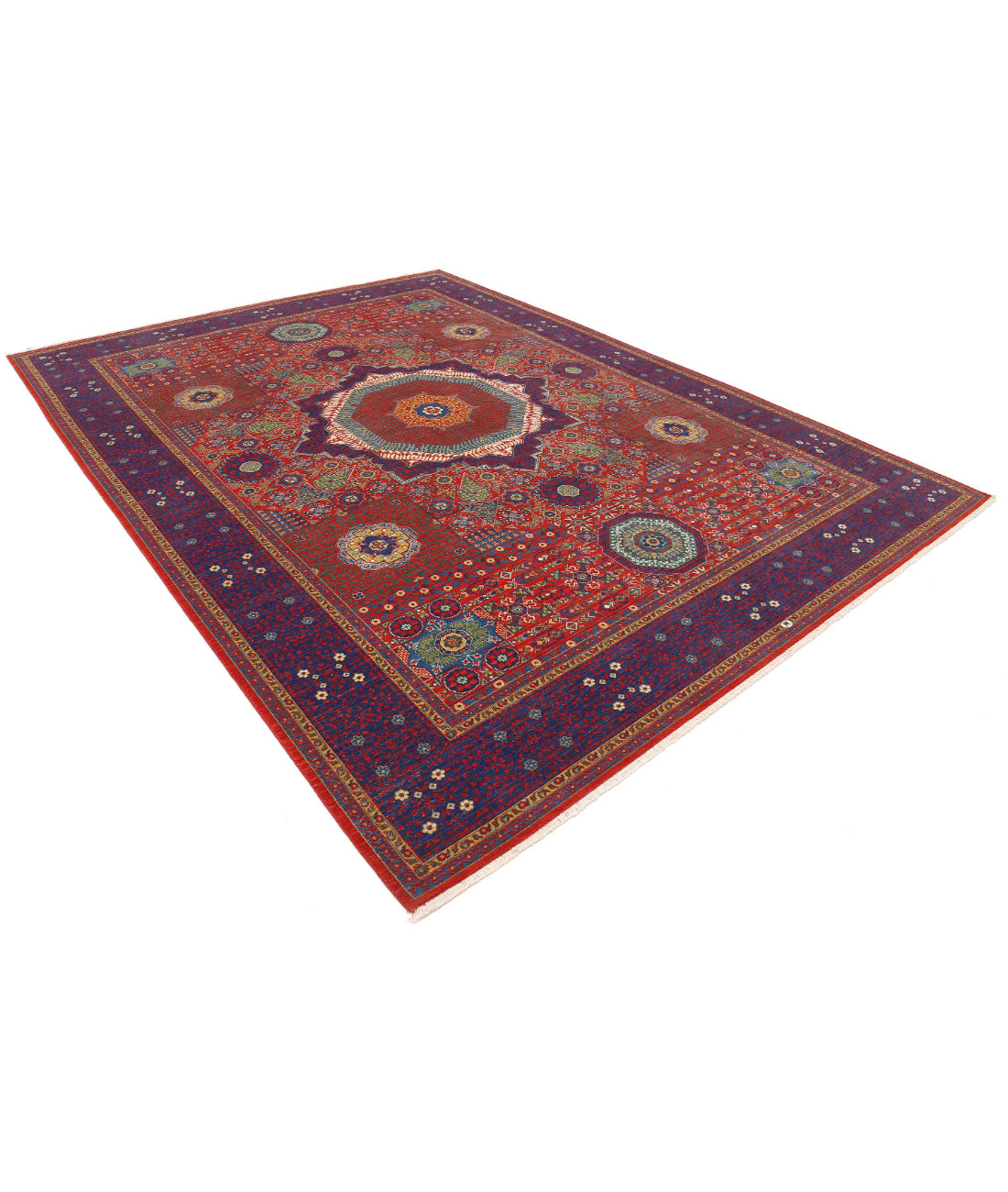 Gulshan 8'10'' X 11'11'' Power-Loomed Wool-Bamboo Silk Rug 8'10'' x 11'11'' (265 X 358) / Red / Blue