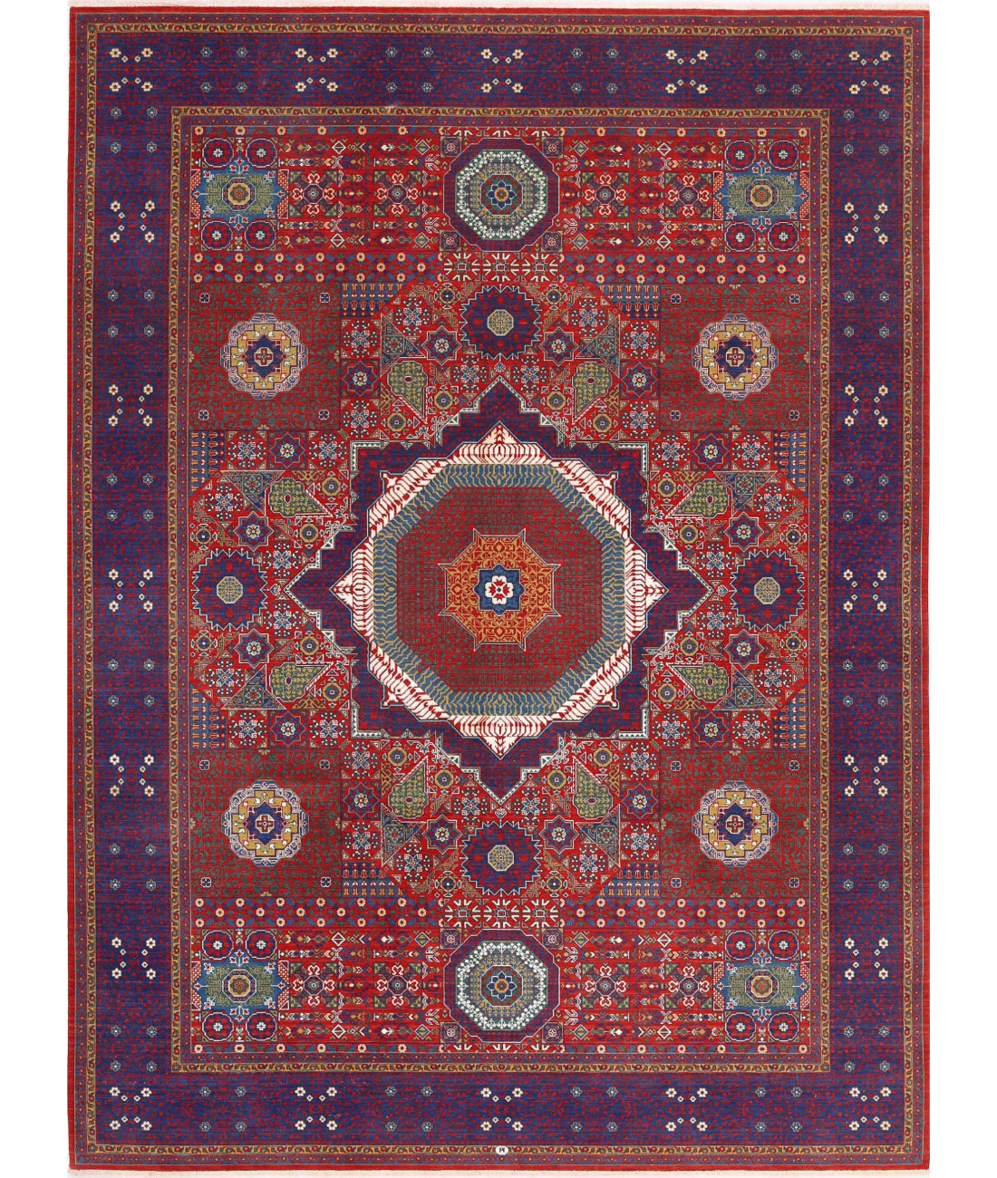 Gulshan 8'10'' X 11'11'' Power-Loomed Wool-Bamboo Silk Rug 8'10'' x 11'11'' (265 X 358) / Red / Blue