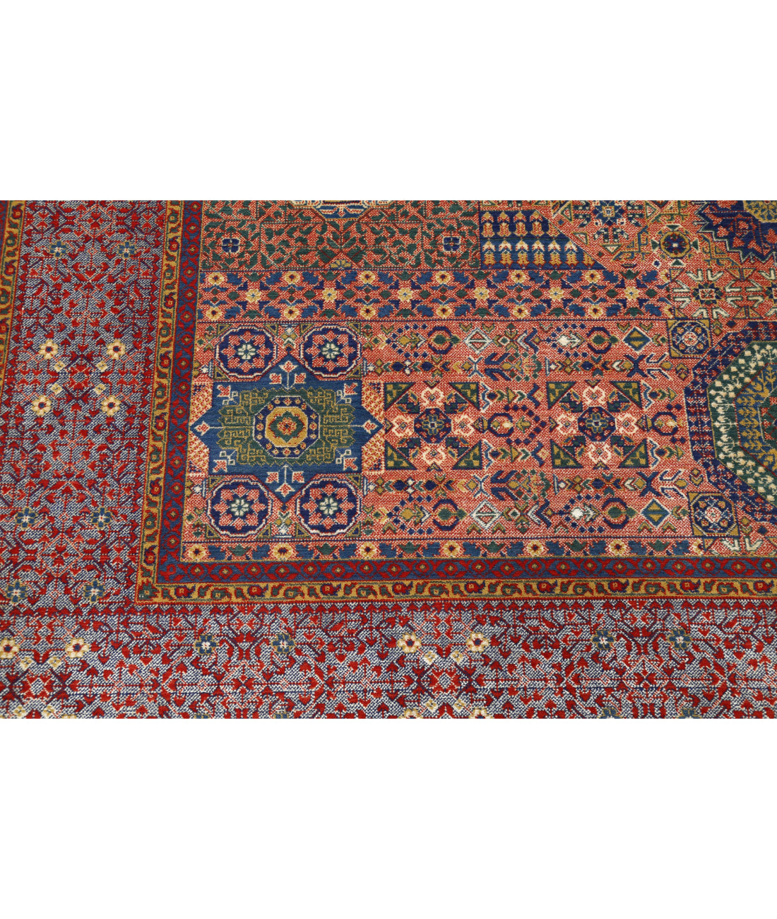 Gulshan 8'10'' X 11'11'' Power-Loomed Wool-Bamboo Silk Rug 8'10'' x 11'11'' (265 X 358) / Red / Blue