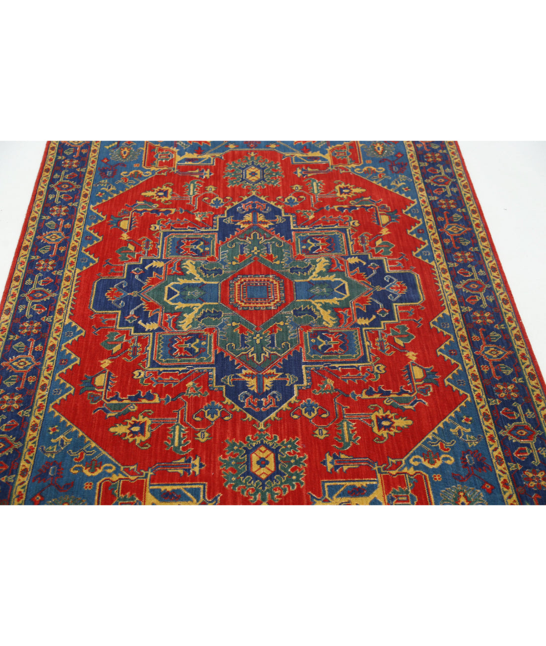 Gulshan 3'10'' X 6'0'' Power-Loomed Wool-Bamboo Silk Rug 3'10'' x 6'0'' (115 X 180) / Red / Blue