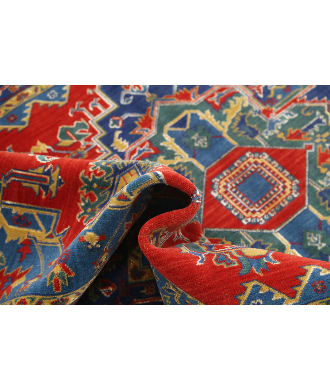 Gulshan 3'10'' X 6'0'' Power-Loomed Wool-Bamboo Silk Rug 3'10'' x 6'0'' (115 X 180) / Red / Blue