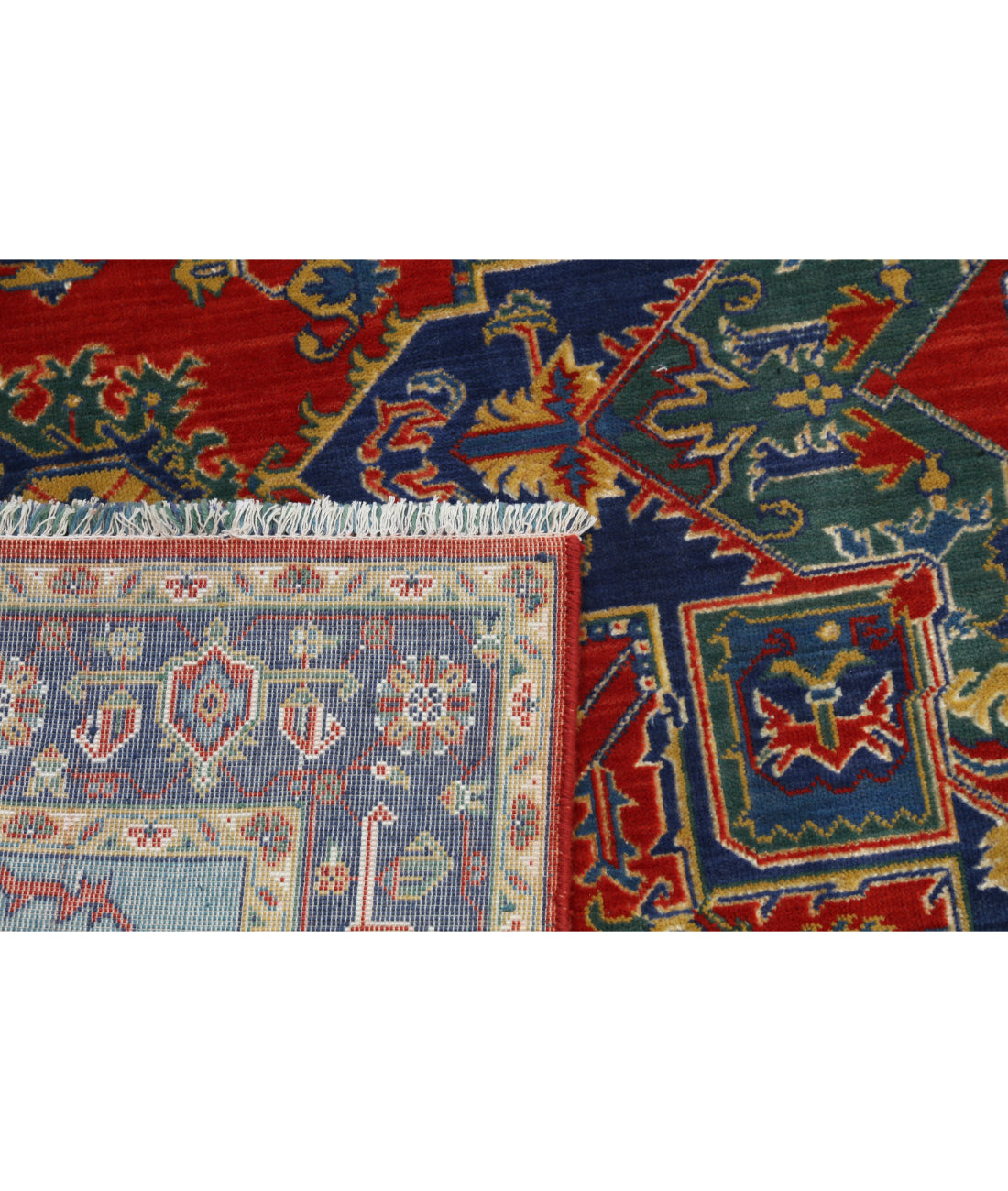 Gulshan 3'10'' X 6'0'' Power-Loomed Wool-Bamboo Silk Rug 3'10'' x 6'0'' (115 X 180) / Red / Blue