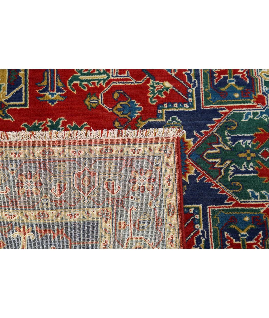Gulshan 3'10'' X 6'0'' Power-Loomed Wool-Bamboo Silk Rug 3'10'' x 6'0'' (115 X 180) / Red / Blue