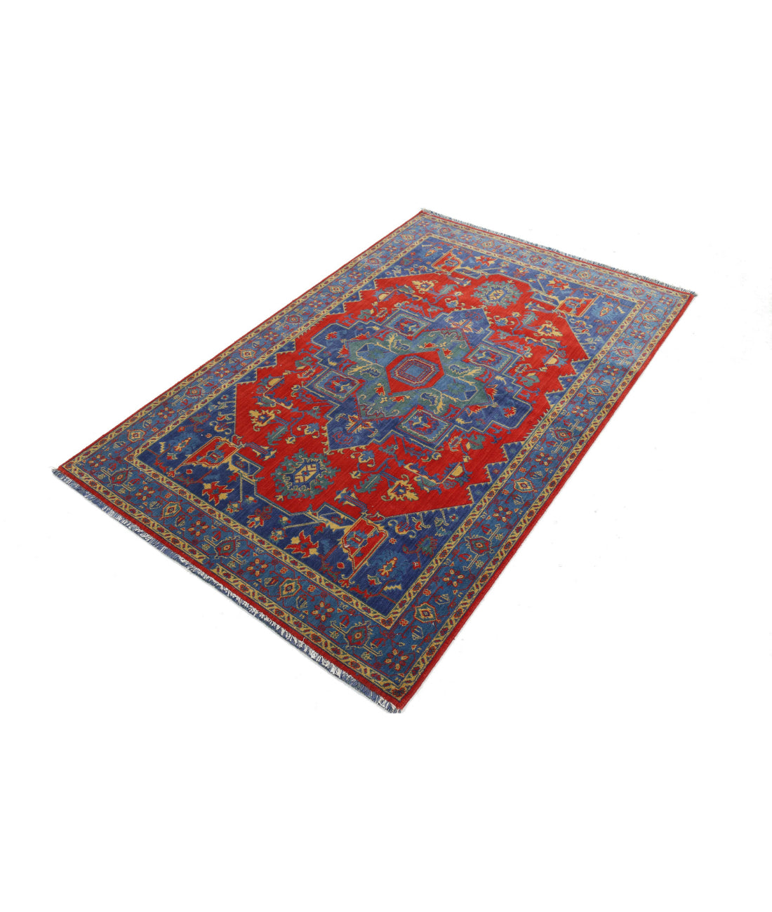 Gulshan 3'10'' X 6'0'' Power-Loomed Wool Rug 3'10'' x 6'0'' (115 X 180) / Blue / Red