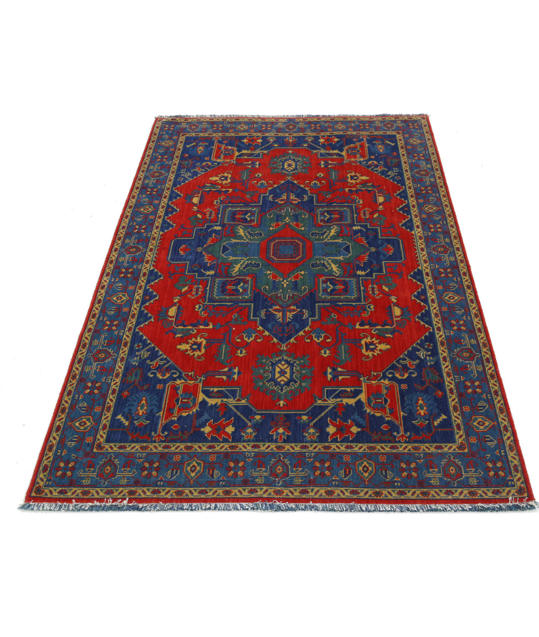 Gulshan 3'10'' X 6'0'' Power-Loomed Wool Rug 3'10'' x 6'0'' (115 X 180) / Blue / Red