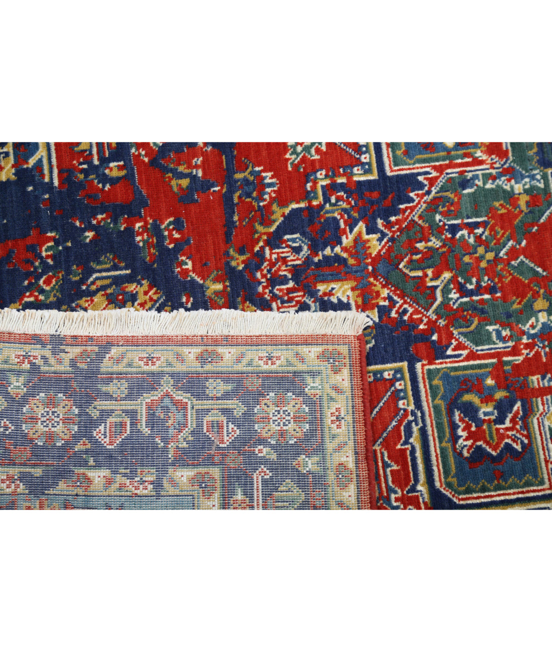 Gulshan 3'11'' X 5'9'' Power-Loomed Wool-Bamboo Silk Rug 3'11'' x 5'9'' (118 X 173) / Red / Blue