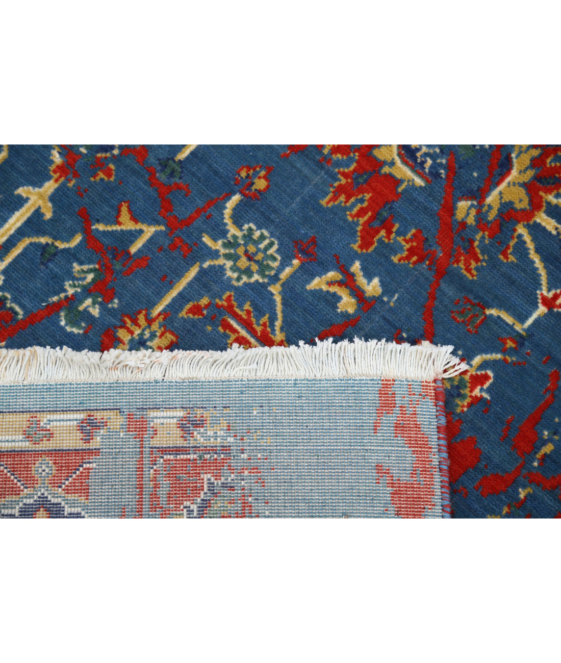 Gulshan 4'0'' X 5'9'' Power-Loomed Wool-Bamboo Silk Rug 4'0'' x 5'9'' (120 X 173) / Blue / Red
