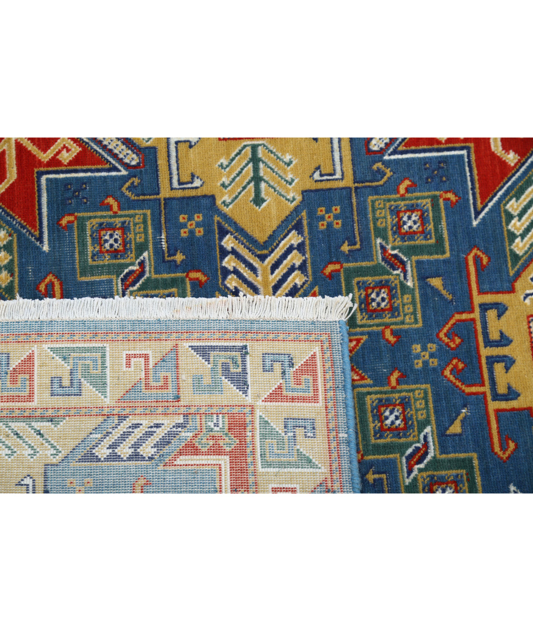 Gulshan 4'0'' X 5'9'' Power-Loomed Wool-Bamboo Silk Rug 4'0'' x 5'9'' (120 X 173) / Blue / Gold