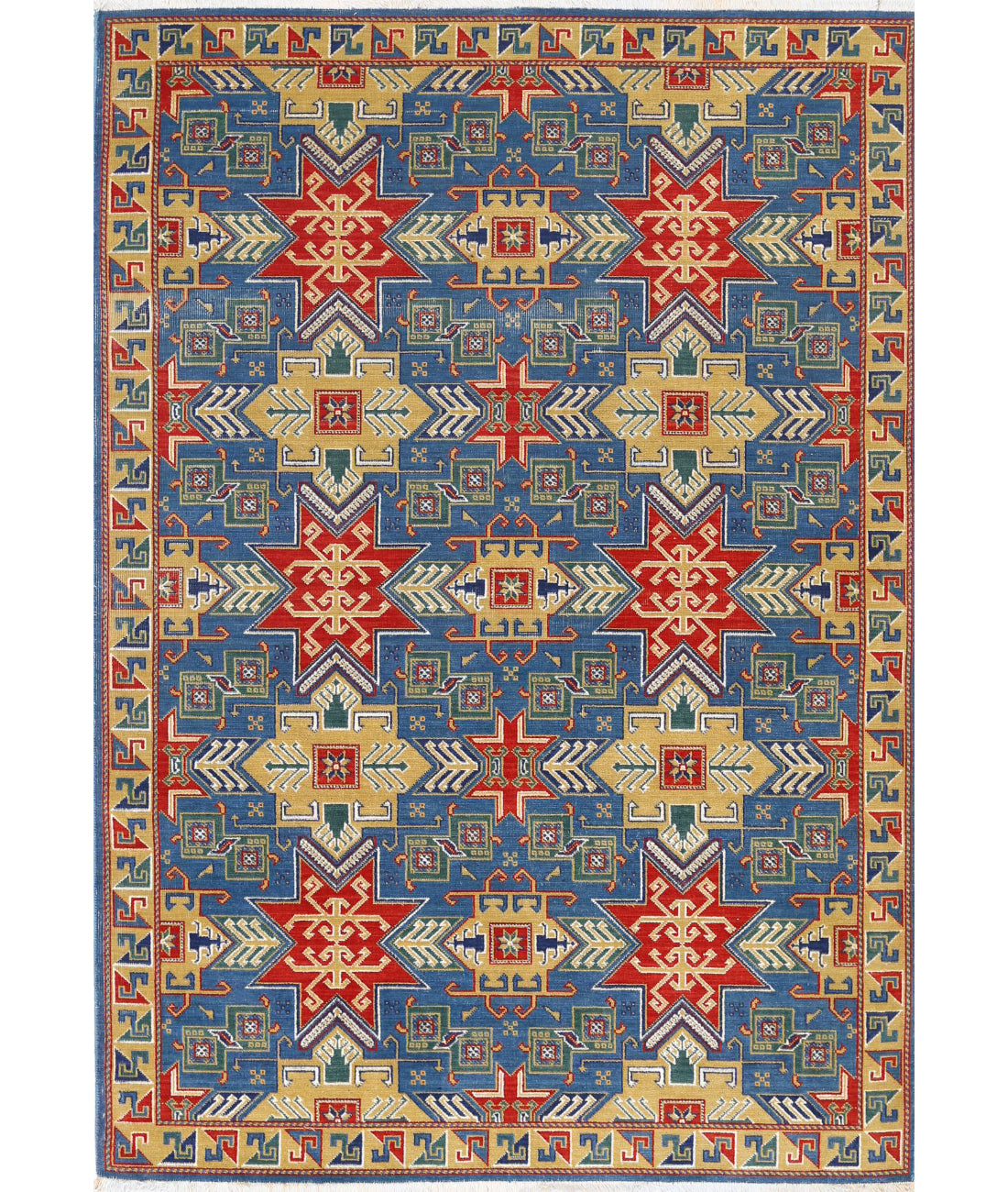Gulshan 4'0'' X 5'9'' Power-Loomed Wool-Bamboo Silk Rug 4'0'' x 5'9'' (120 X 173) / Blue / Gold