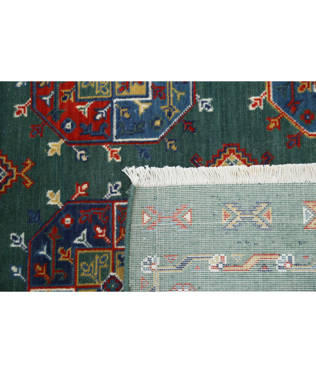 Gulshan 4'0'' X 5'10'' Power-Loomed Wool-Bamboo Silk Rug 4'0'' x 5'10'' (120 X 175) / Green / Blue