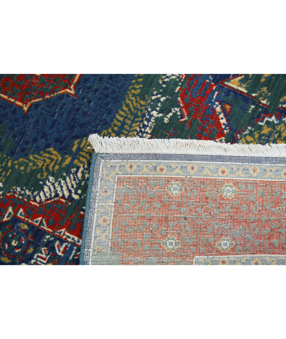 Gulshan 3'11'' X 5'9'' Power-Loomed Wool-Bamboo Silk Rug 3'11'' x 5'9'' (118 X 173) / Green / Red
