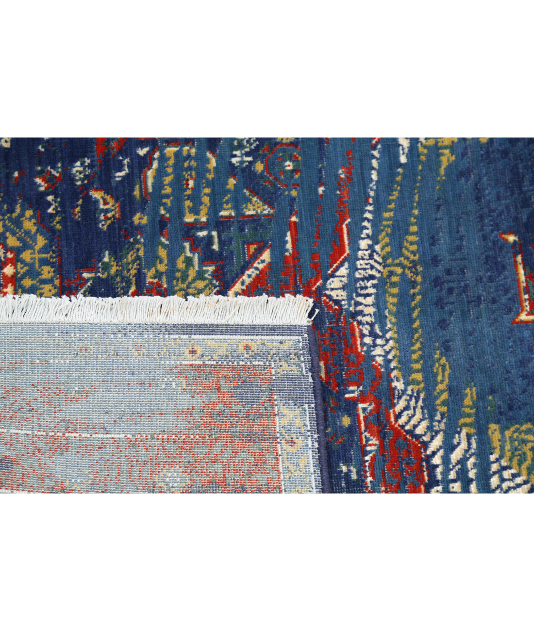 Gulshan 3'11'' X 5'9'' Power-Loomed Wool-Bamboo Silk Rug 3'11'' x 5'9'' (118 X 173) / Blue / Red