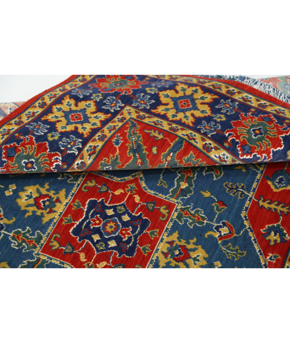 Gulshan 3'10'' X 6'0'' Power-Loomed Wool-Bamboo Silk Rug 3'10'' x 6'0'' (115 X 180) / Red / Blue