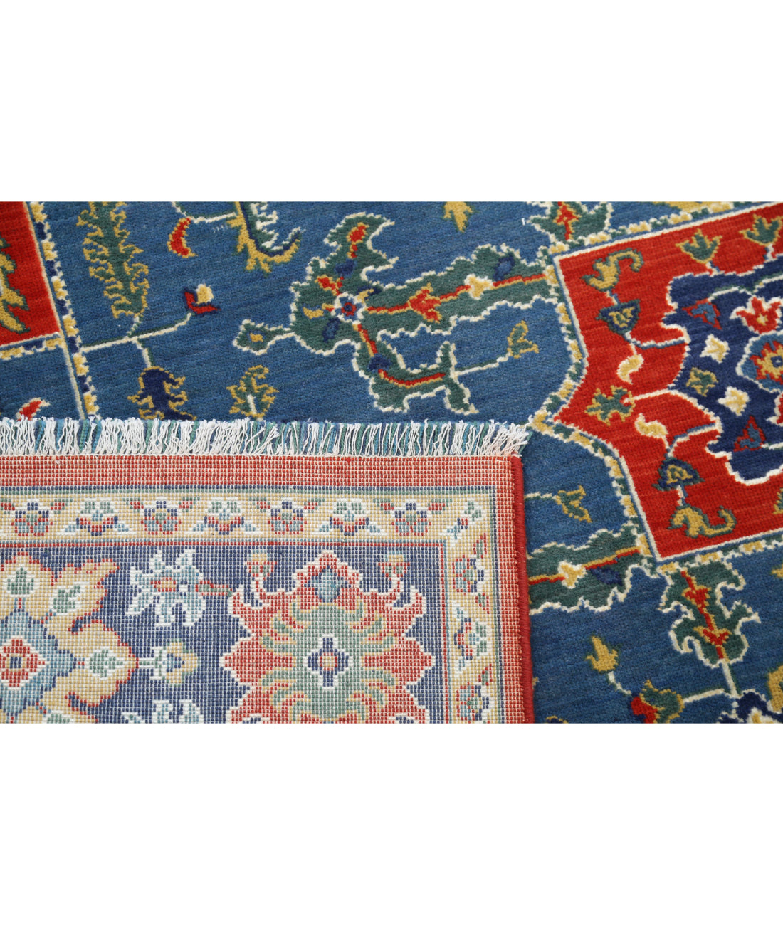 Gulshan 3'10'' X 6'0'' Power-Loomed Wool-Bamboo Silk Rug 3'10'' x 6'0'' (115 X 180) / Red / Blue